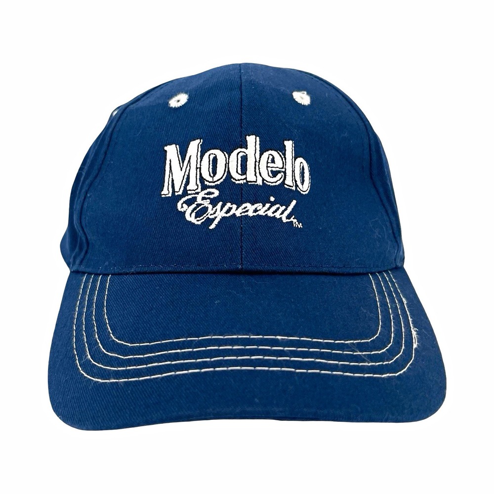 Modelo Especial Beer Hat Navy Blue Embroidered Logo Adjustable Baseball Cap
